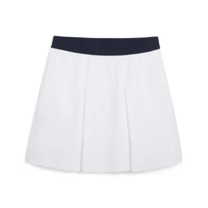 W Club Pleated Skirt - White Glow - Deep Navy