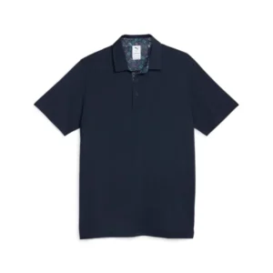 PUMA x Liberty Solid Golf Polo - Navy Blazer - Green Fog