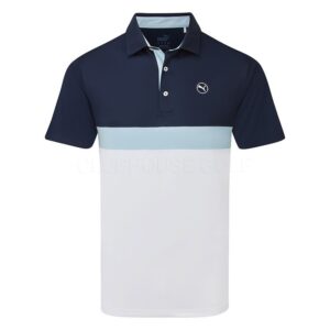 Pure Colorblock Polo - Deep Navy-White Glow