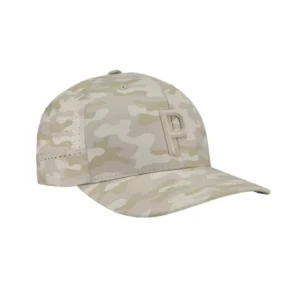 Camo Tech P Snapback Cap - Color Prairie Tan-Alabaster