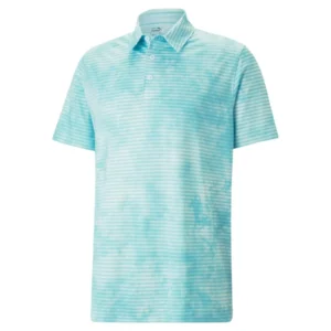 Cloudspun Dye Stripe Polo - Tropical Aqua