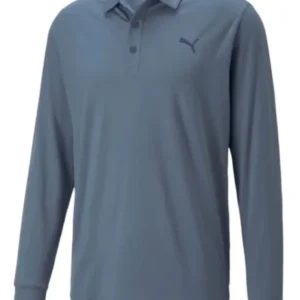 CLOUDSPUN Longsleeve Polo - Evening Sky-Navy Blazer