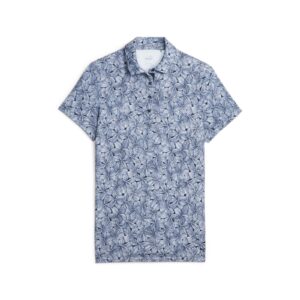 W Mattr Plumeria SS Polo - White Glow-Navy Blazer
