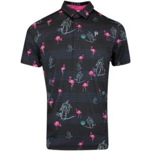 Puma x PTC Print Polo - Puma Black - Charming Pink
