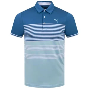 Mattr Track Polo - Lake Blue Heather-Tropical Aqua Heather