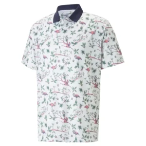 Mattr Lagoon Polo - Bright White-Flamingo