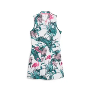 W Puma x Flamingo PTC Dress - White Glow -Shocking Pink