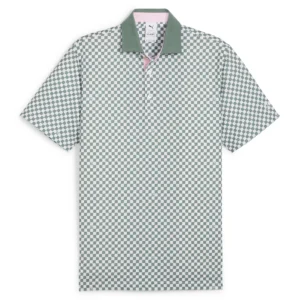 PUMA x AP MATTR CHECKERED POLO - White Glow-Eucalyptus